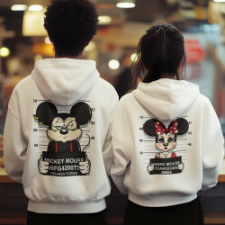 Criminal Mickey & Minnie Mouse Kapşonlu Sweatshirt Criminal Mickey & Minnie Mouse Kapşonlu Sweatshirt